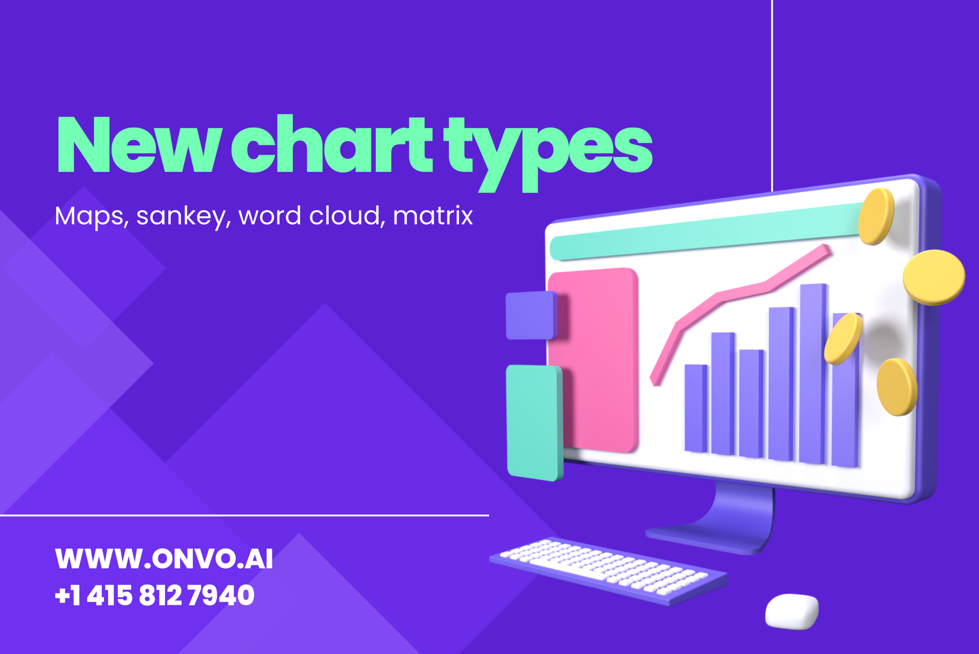 New chart types - Maps, sankey, word cloud, matrix